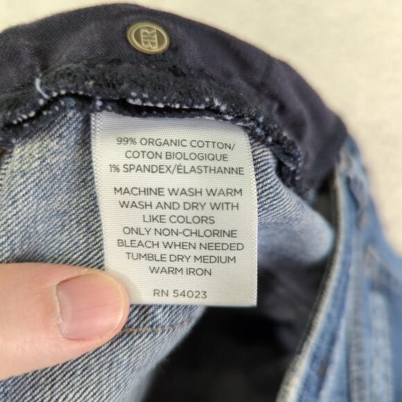 Y2k Banana Republic Straight Leg Jeans Women's 10 Long Stretch 690912 Distressed - Picture 8 of 9